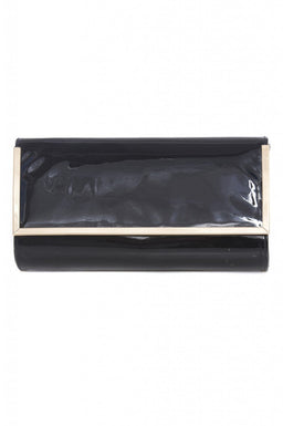 Patent Rectangle Gold Edged Clutch