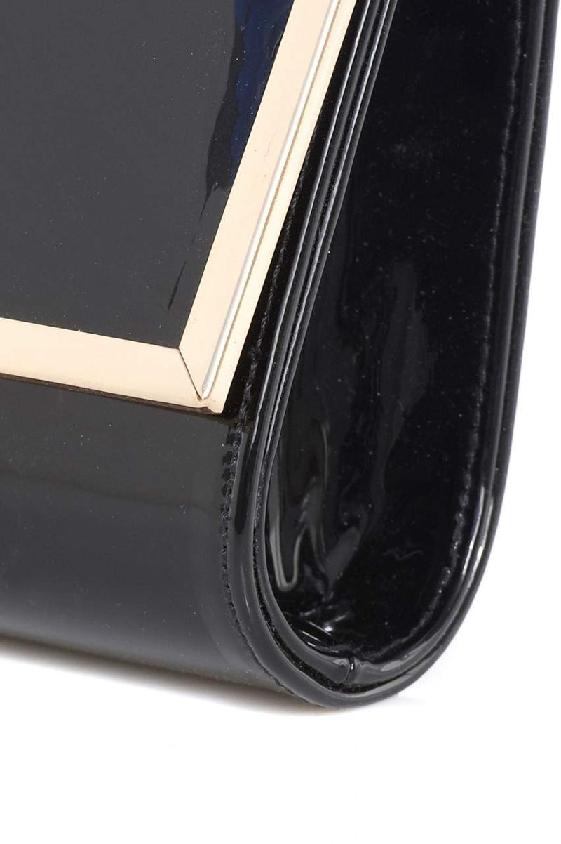 Patent Rectangle Gold Edged Clutch