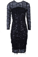Black 3/4 Sleeve Sequin Dress