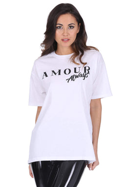 White Amour Slogan T-Shirt