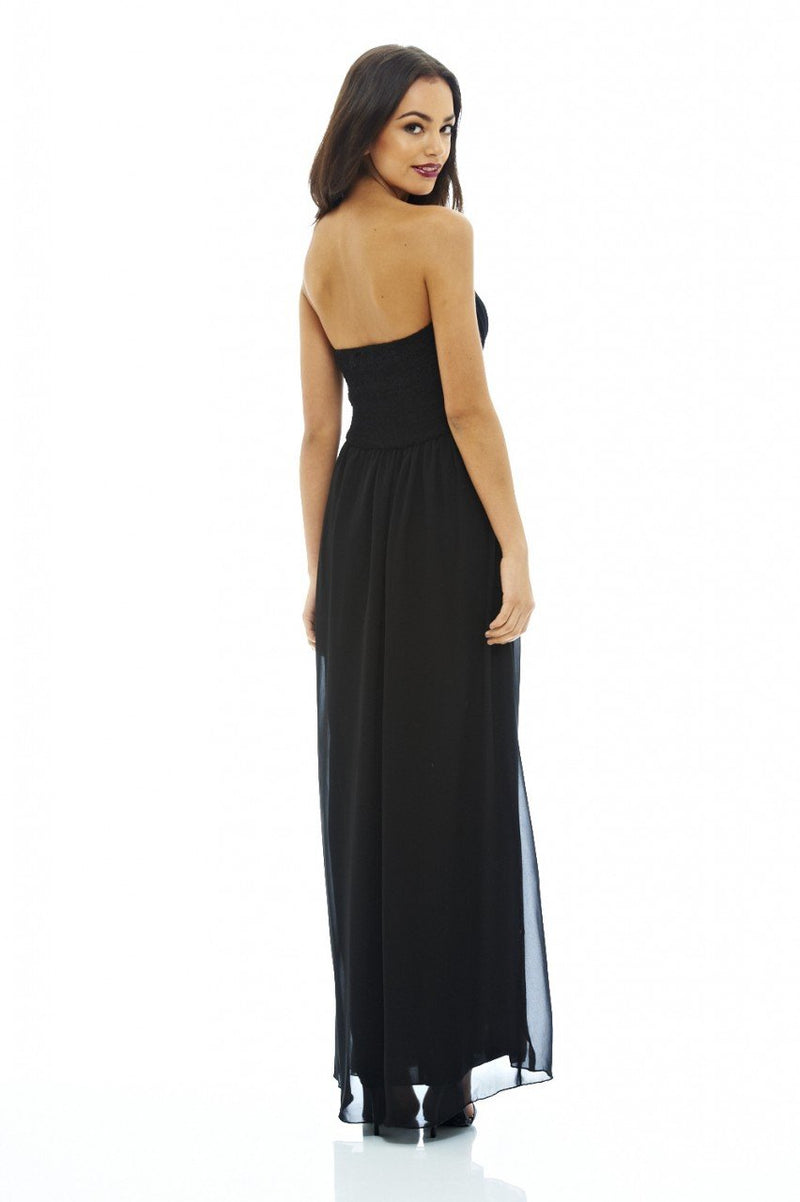 Chiffon Bandeau Maxi Dress