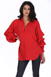 Red Ruffle Sleeve Shirt