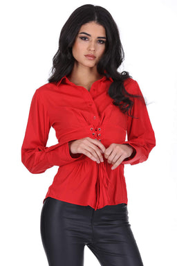 Red Corset Tie Shirt
