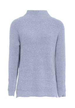 Grey High Neck Side Split Jumper
