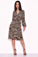 Animal Print Wrap Dress