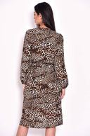 Animal Print Wrap Dress