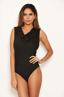 Black Cowl Neck Bodysuit