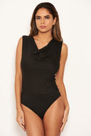 Black Cowl Neck Bodysuit