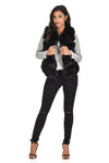 Black Short Faux Fur Gilet