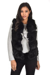 Black Short Faux Fur Gilet