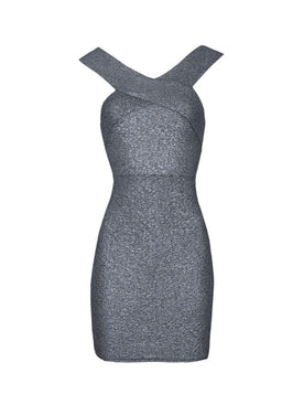 Black Sparkle Off The Shoulder Bodycon dress