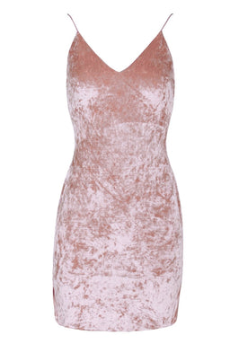 Blush Crushed Velvet dress