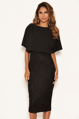 Black 2 In 1 Lace Skirt Dress