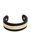 Black And Gold Thin Cuff Bangle