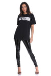 Black Attitude Slogan T-Shirt