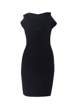 Black Boob Tube Frill Dress