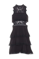 Black Crochet Skater Dress