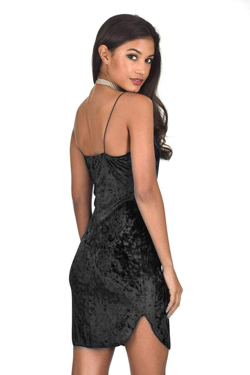 Black Crushed Velvet Dress – AX Paris US
