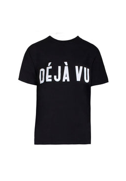 Black Deja Vu Slogan T-Shirt