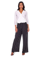 Black Double Striped Flared Trousers