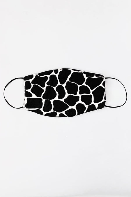Black Giraffe Printed Face Covering