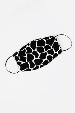 Black Giraffe Printed Face Covering