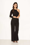 Black High Waist Wide Leg Trousers