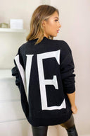 Black LO VE Knit Jumper