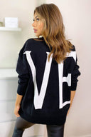 Black LO VE Knit Jumper