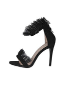 Black Lace Detail Stiletto Heels