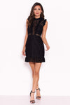 Black Lace Frill Detail Dress