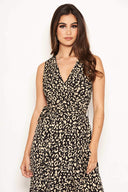 Black Leopard Print Maxi Dress
