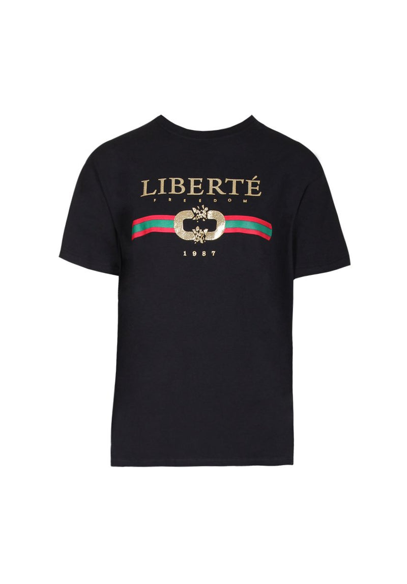 Black Liberte Printed T-Shirt