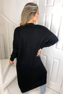Black Longline Knitted Cardigan