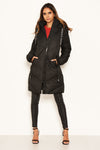 Black Longline Padded Coat