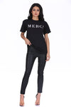 Black Merci Slogan T-Shirt