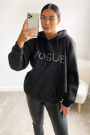 Black Metallic Vogue Oversized Hoodie