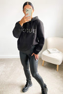 Black Metallic Vogue Oversized Hoodie