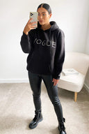 Black Metallic Vogue Oversized Hoodie