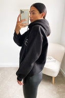 Black Metallic Vogue Oversized Hoodie