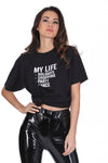 Black My Life Slogan T-Shirt