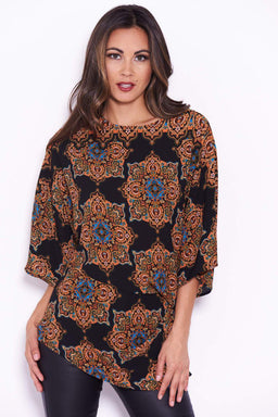 Black Paisley Top