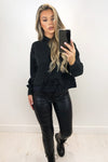 Black Peplum Hoodie