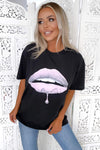 Black Pink Lip T-Shirt