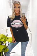 Black Pink Lip T-Shirt