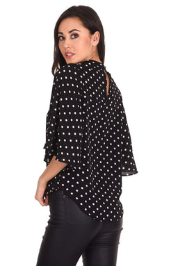Black Polka Dot Top