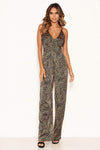 Black Printed Cami V Neck Jumpsuit