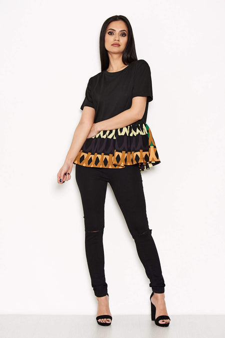 Printed Frill T-Shirt