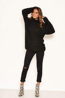 Black Roll Neck Knit Jumper