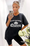 Black Social Distance Queen Tee